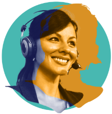 Woman Smiling Wearing Headset
